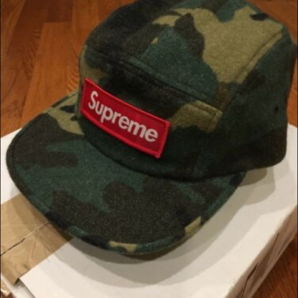 Supreme Camo Wool Camp Cap